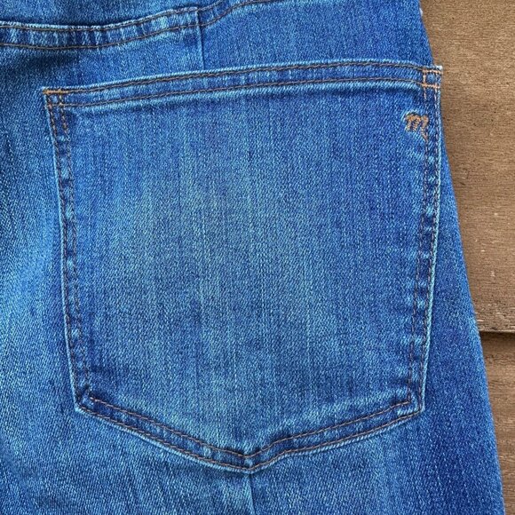 Madewell Cali Denim Boot Womens Cropped Jeans Size 28 With Raw Hem Blue Stretch - Picture 13 of 14